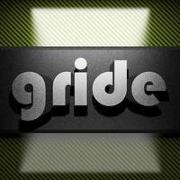 gride word of iron on carbon photo