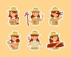 Girl Scout Sticker Set vector