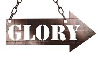 glory word on metal pointer photo