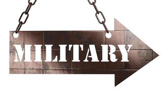 palabra militar en puntero de metal foto