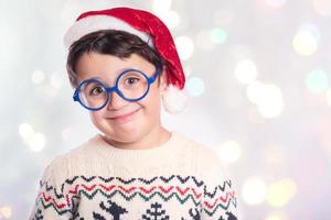 funny child at christmas photo