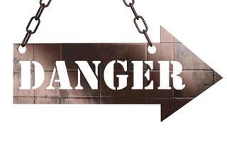 danger word on metal pointer photo