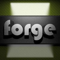 forge word of iron on carbon photo