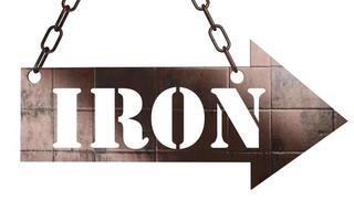 iron word on metal pointer photo