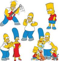 simpsons springfield dibujos animados coleccionables pegatina vector