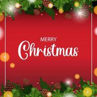 Merry Christmas banner with ornaments vector