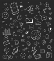 Hand drawn doodle icons set vector