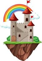Isolated fantasy castle in cartoon style vector