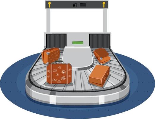 Conveyor belt airport with baggages