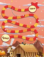 Snake and ladders game template vector