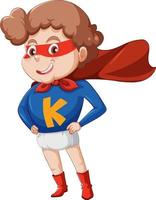 Little boy in superhero costume vector