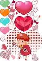 Valentine theme with many hearts vector