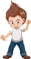 A boy standing on the floor cartoon character on white background vector