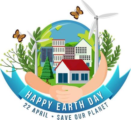 Happy Earth Day on 22 April poster design