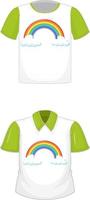 Set of t-shirt and polo shirt with same pattern vector