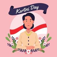 fondo del día de kartini vector