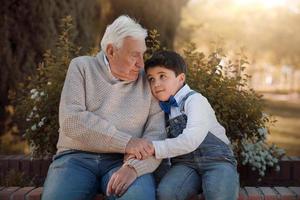 Portrait of grandfather and grandson photo