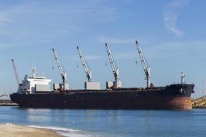 freighter ship in port photo