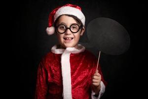 funny child in christmas photo