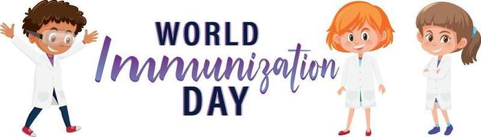 diseño de carteles para el día mundial de la inmunización con niños vector