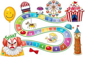 Counting numbers game template with circus theme vector