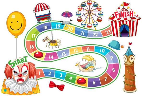 Counting numbers game template with circus theme