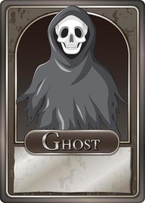 Scary ghost character game card template