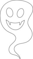 Ghost doodle outline for colouring vector