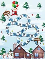 Counting numbers game template with Christmas theme vector