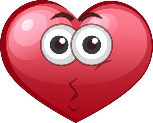 Heart face on white background