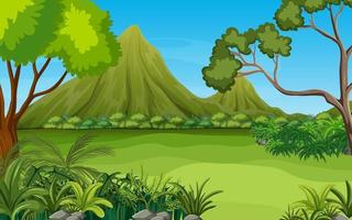 Prehistoric forest scene background vector