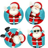 Set of Christmas theme with Santa vector