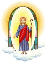 personaje de jesucristo en estilo de dibujos animados vector