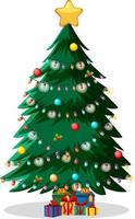 árbol de navidad decorado con luces festivas vector