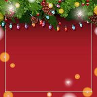 banner vacío en tema navideño con adornos vector