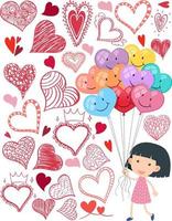 Valentine theme with many hearts vector