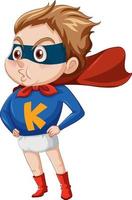 Little boy in superhero costume vector