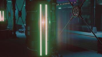 luces de neón de la ciudad futurista de ciencia ficción