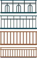 Set of small fence for decor vector