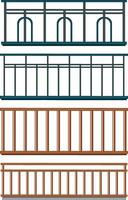 Set of small fence for decor vector