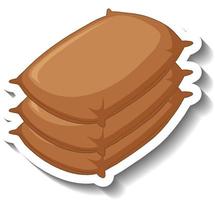 Stack of three sacks cartoon sticker vector