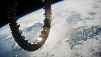 futuristic space station on Earth orbit video