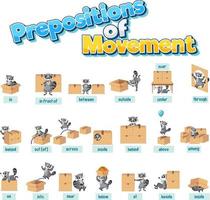 Prepositions of movement set vector