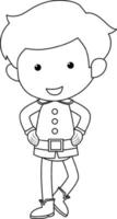 Cute prince doodle outline for colouring vector