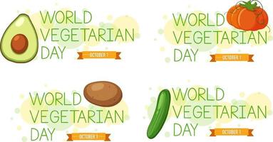 World Vegetable Day poster with avocado vector