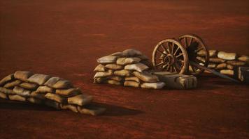 gun behind sandbags during the U.S. Civil War video