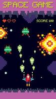 Retro pixel space game interface vector
