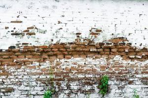 Old grunge dirty brick wall surface. Abstract tiled brick work background and pattern. photo