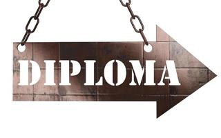 diploma word on metal pointer photo