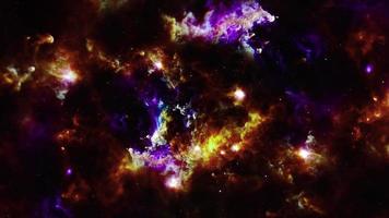 Deep space exploration travel to Rosette Nebula video